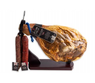 PACK REGALO (JAMÓN GRAN RESERVA, JAMONERO, CHORIZO CULAR Y FUET)