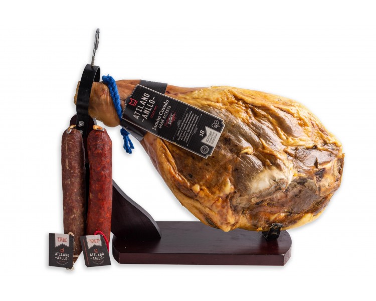 PACK REGALO (JAMÓN GRAN RESERVA, JAMONERO, CHORIZO CULAR Y FUET)