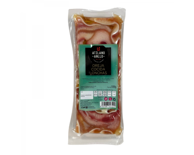 Lonchas de Oreja Cocida 500 g